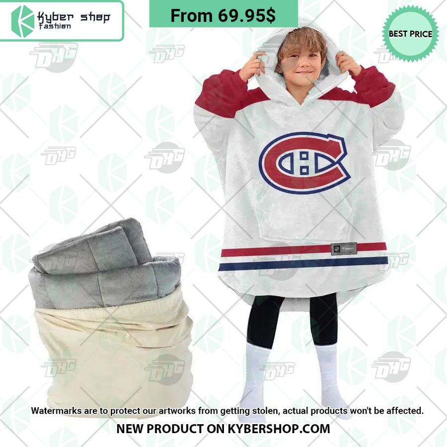 Montreal Canadiens white Hoodie Blanket