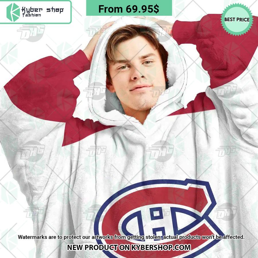 Montreal Canadiens white Hoodie Blanket