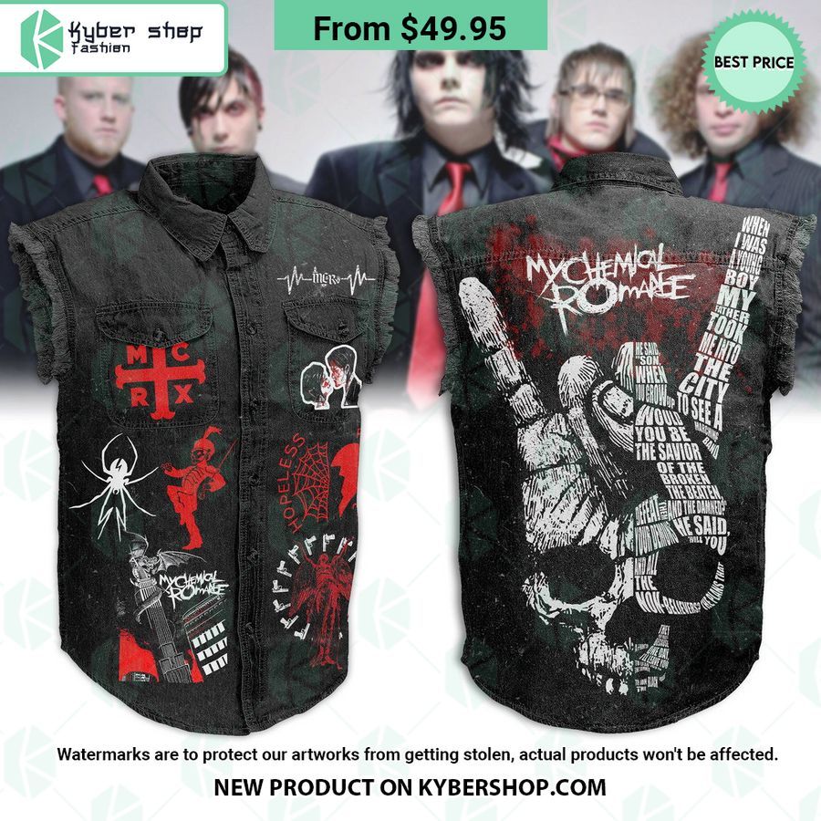 My Chemical Romance Rock Hand Sleeveless Denim Jacket