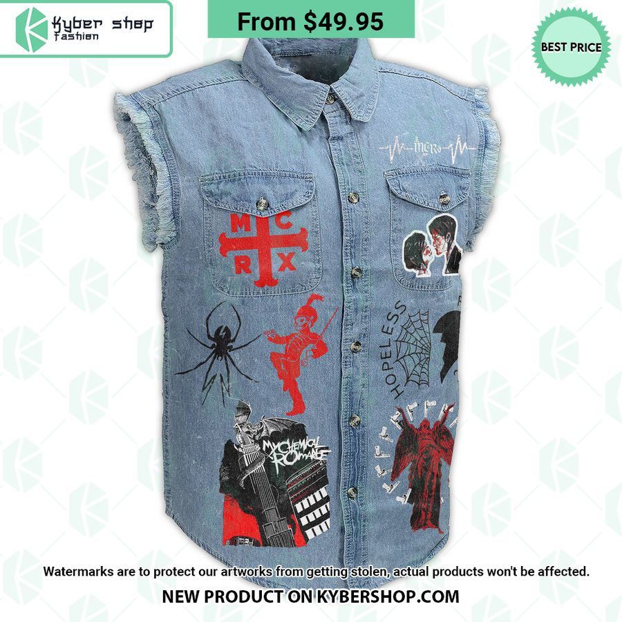 My Chemical Romance Rock Hand Sleeveless Denim Jacket