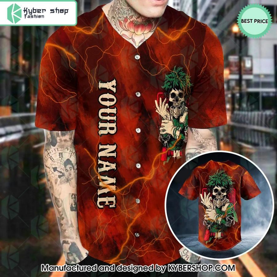 My Hero Academia Midoriya Izuku Skull CUSTOM Baseball Jersey