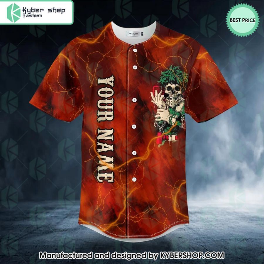 My Hero Academia Midoriya Izuku Skull CUSTOM Baseball Jersey