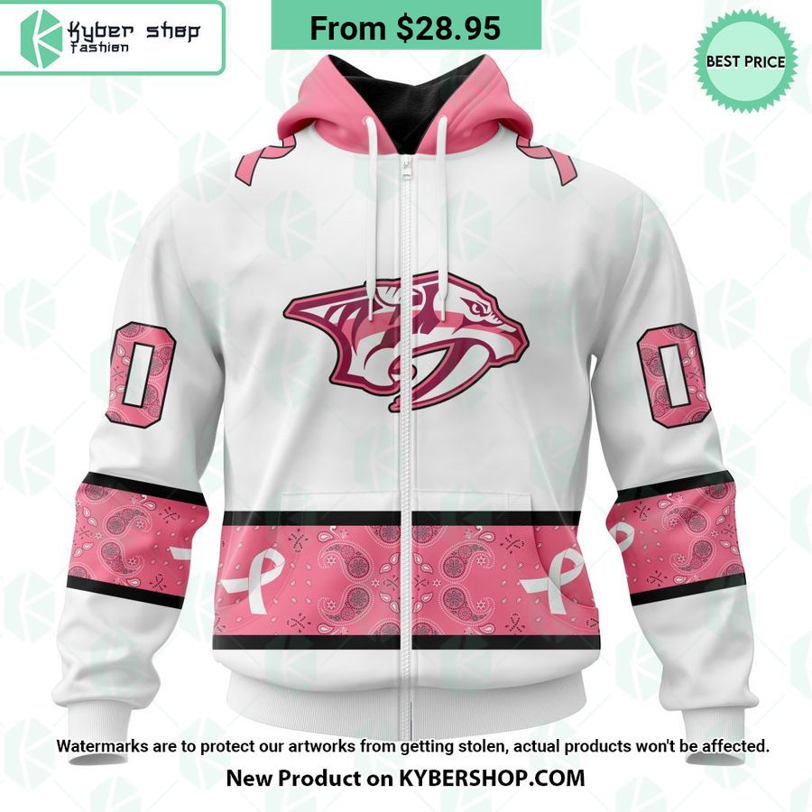 Nashville Predators In October We Wear Pink Breast Cancer Shirt