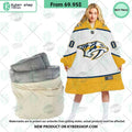 Nashville Predators white Hoodie Blanket