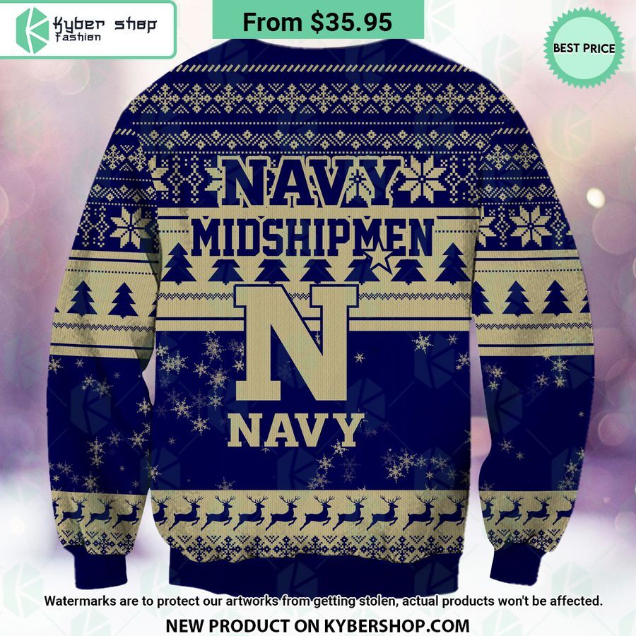Navy Midshipmen Grinch Christmas Sweater