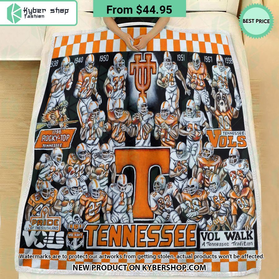 NCAA Tennessee Volunteers Football History Legend Blanket