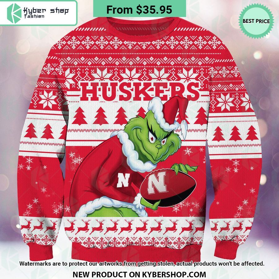 Nebraska Cornhuskers Grinch Christmas Sweater