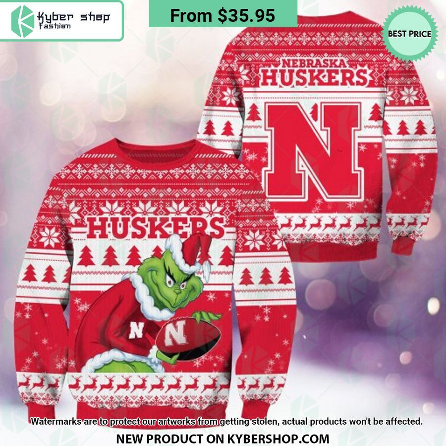 Nebraska Cornhuskers Grinch Christmas Sweater