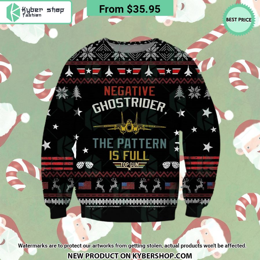 Negative Ghostrider The Pattern is Full Top Gun Sweater