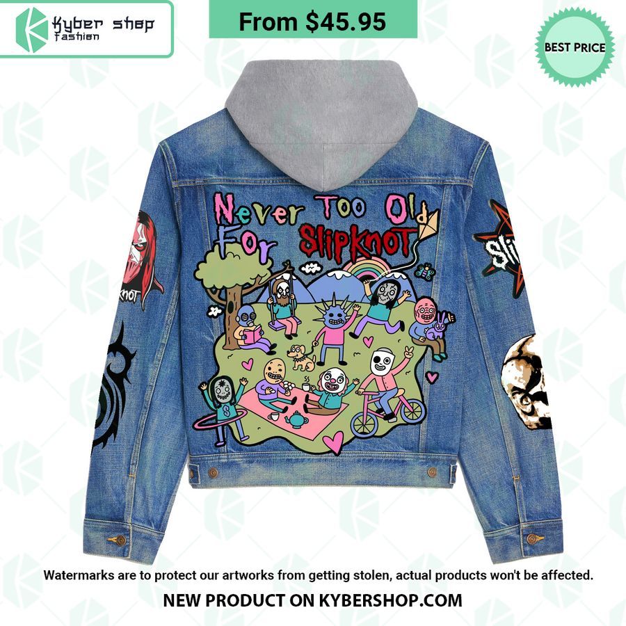 Never Too Old For Slipknot Hooded Denim Jacket
