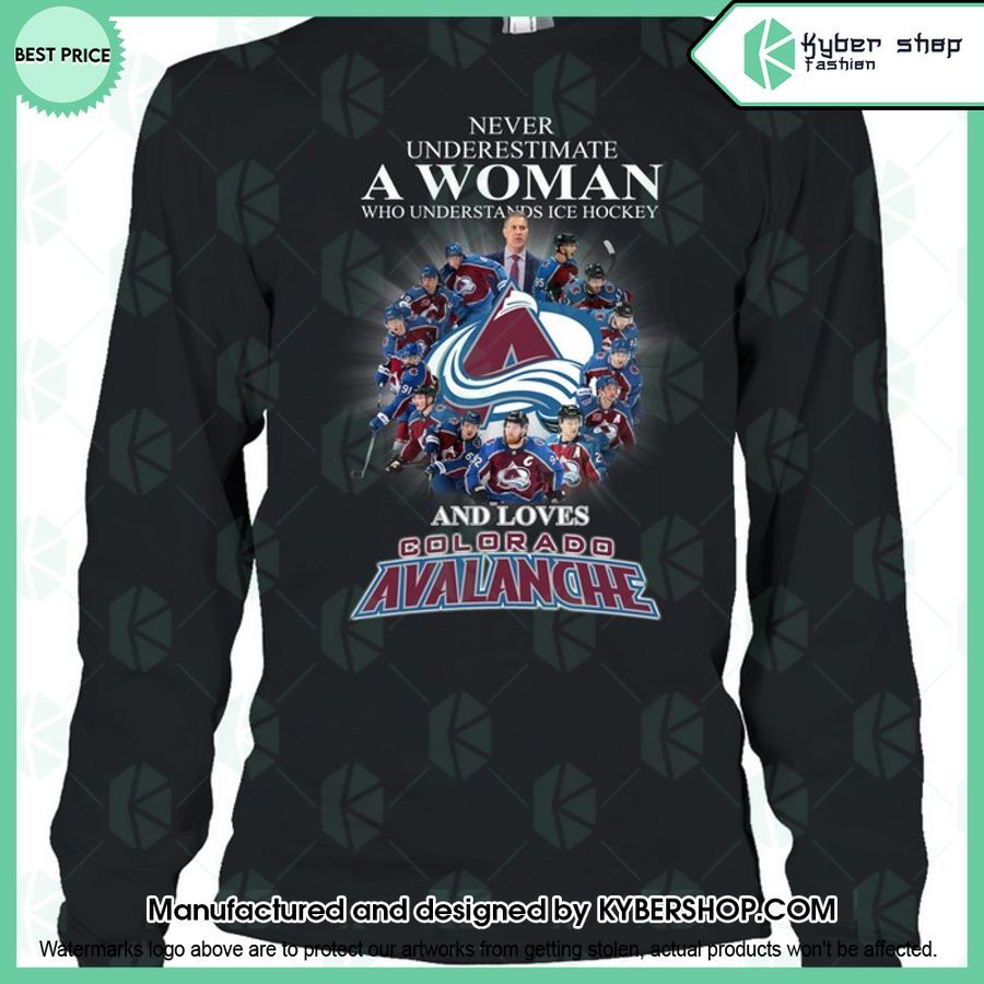 Never Underestimate A Women Who Loves Colorado Avalanche T Shirt