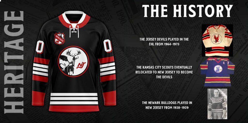 New Jersey Devils Heritage Concepts team logo Hockey Jersey