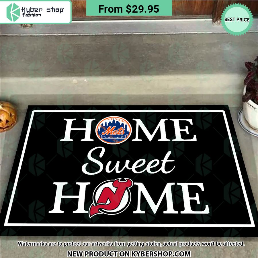 New Jersey Devils New York Mets NHome Sweet Home Doormat