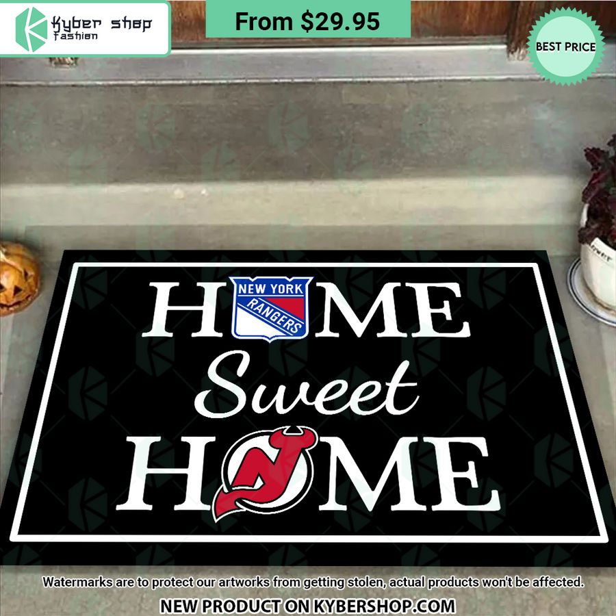 New Jersey Devils New York Rangers Home Sweet Home Doormat