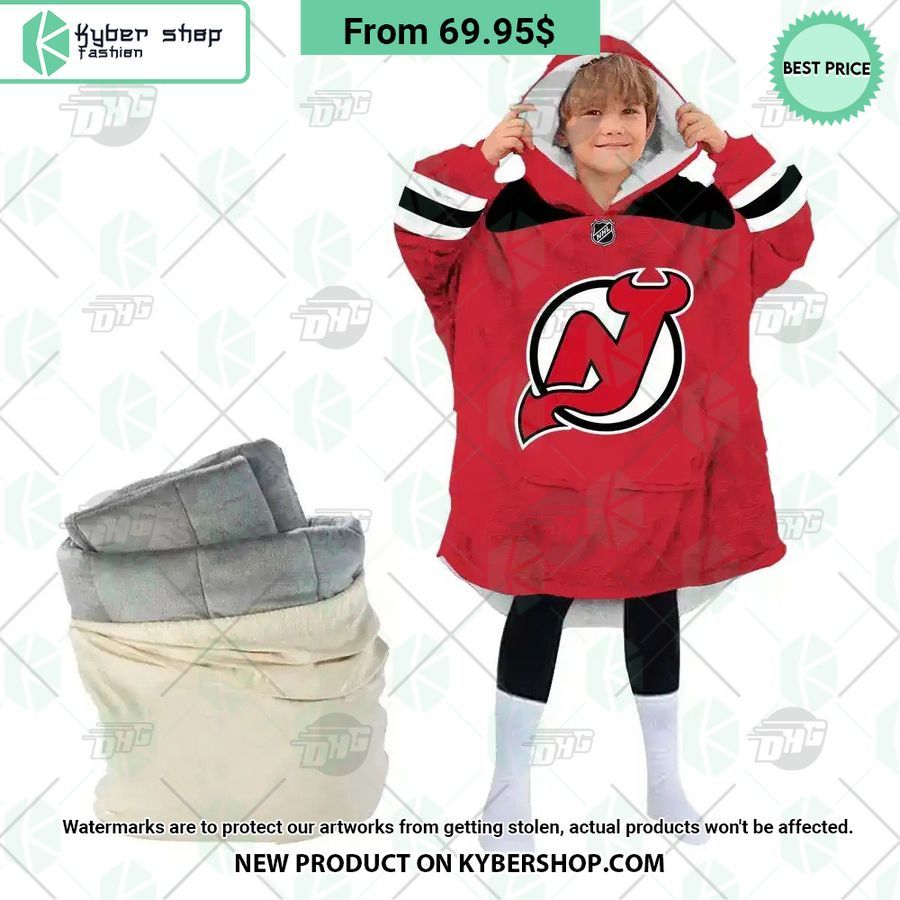 New Jersey Devils red Hoodie Blanket
