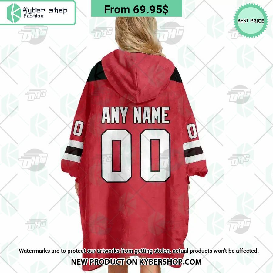 New Jersey Devils red Hoodie Blanket