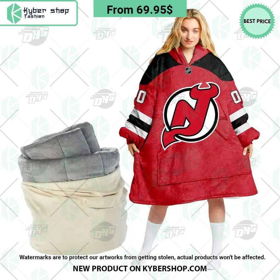 New Jersey Devils red Hoodie Blanket