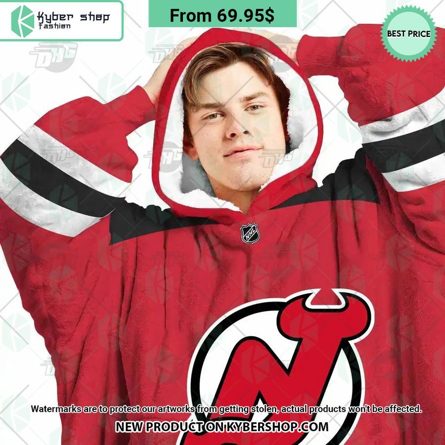 New Jersey Devils red Hoodie Blanket