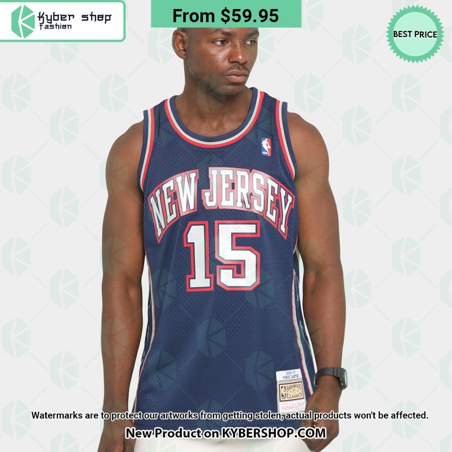 New Jersey Nets Vince Carter 15 Navy Basketball Jersey