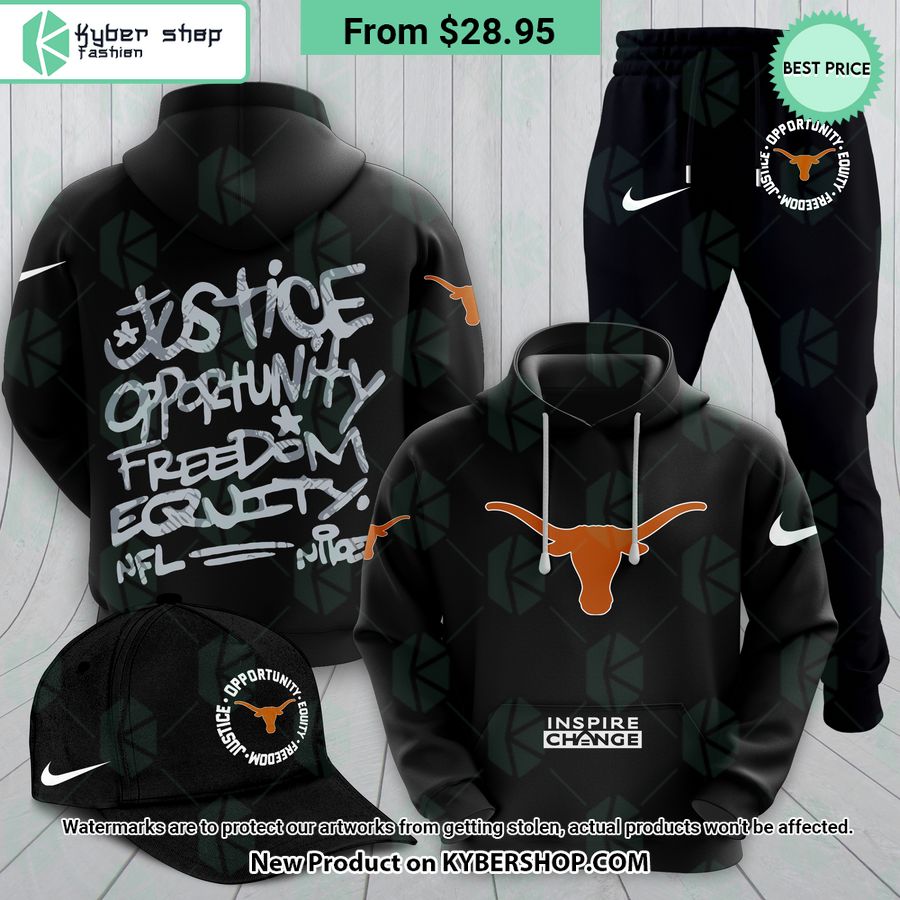 NEW Texas Longhorns Justice Inspire Change Hoodie