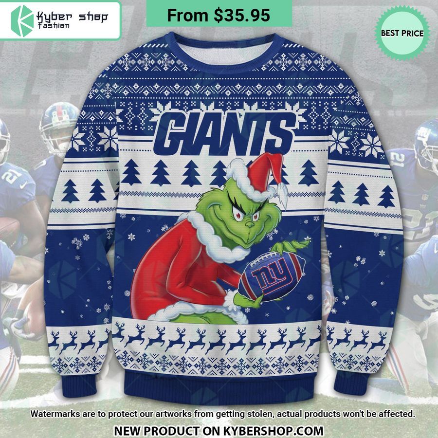 New York Giants Grinch Ugly Christmas Sweater
