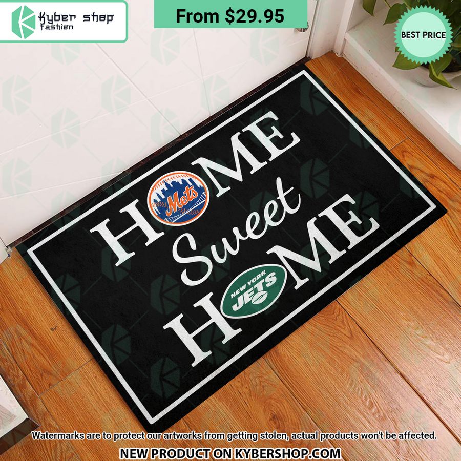 New York Jets New York Mets Home Sweet Home Doormat