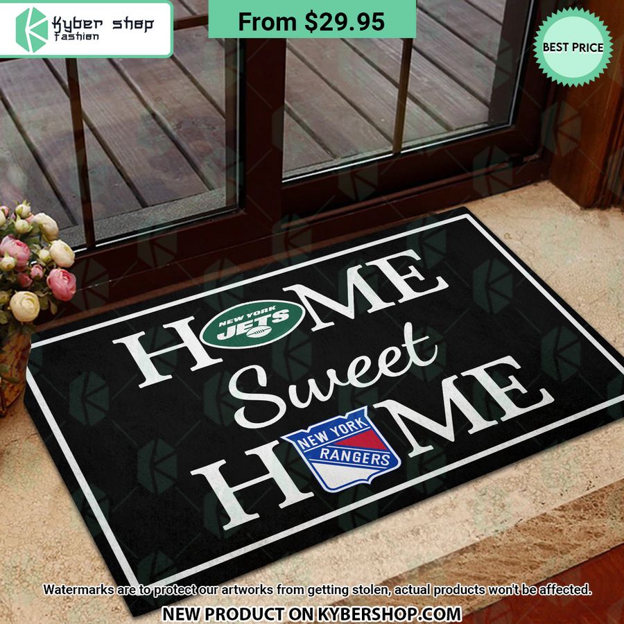 New York Jets New York Rangers Home Sweet Home Doormat