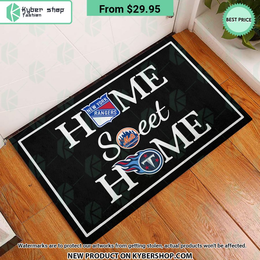 New York Mets New York Rangers Tennessee Titans Home Sweet Home Doormat