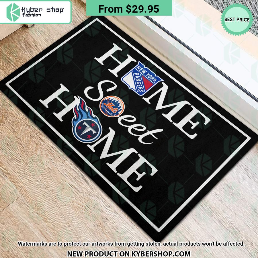 New York Mets New York Rangers Tennessee Titans Home Sweet Home Doormat
