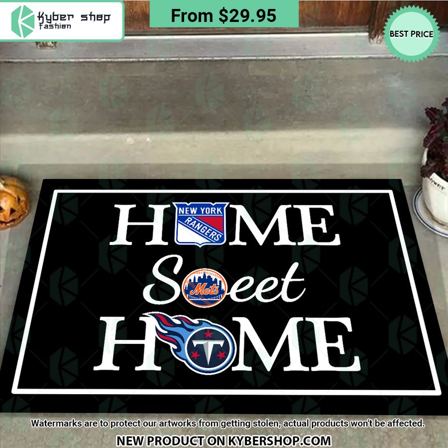 New York Mets New York Rangers Tennessee Titans Home Sweet Home Doormat