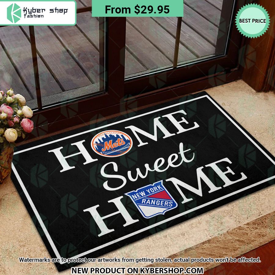 New York Rangers New York Mets Home Sweet Home Doormat