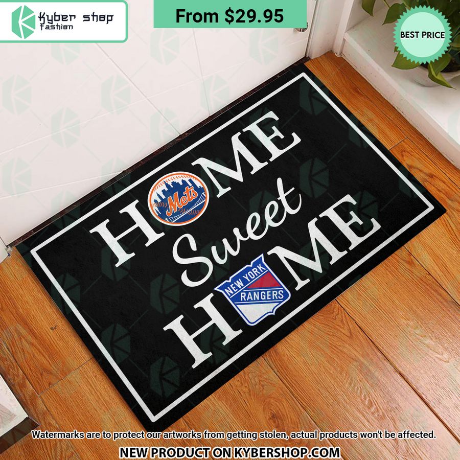 New York Rangers New York Mets Home Sweet Home Doormat