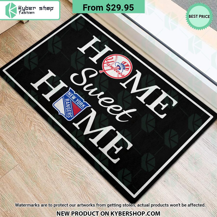 New York Rangers New York Yankees Home Sweet Home Doormat