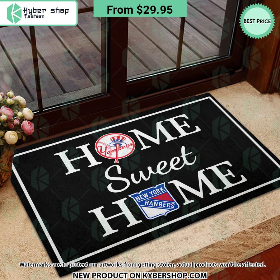 New York Rangers New York Yankees Home Sweet Home Doormat