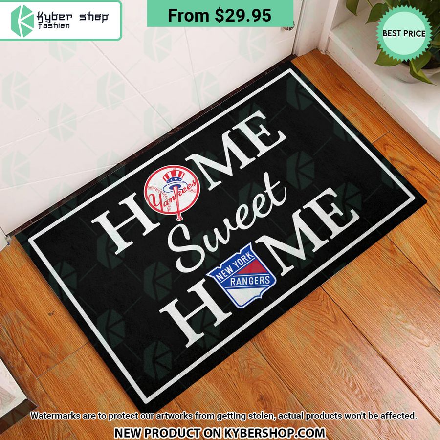 New York Rangers New York Yankees Home Sweet Home Doormat