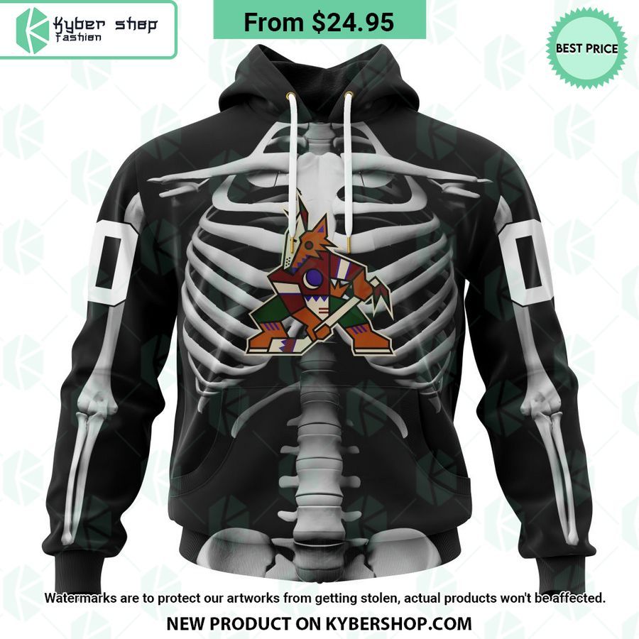 NHL Arizona Coyotes Skeleton Costume Halloween CUSTOM Hoodie