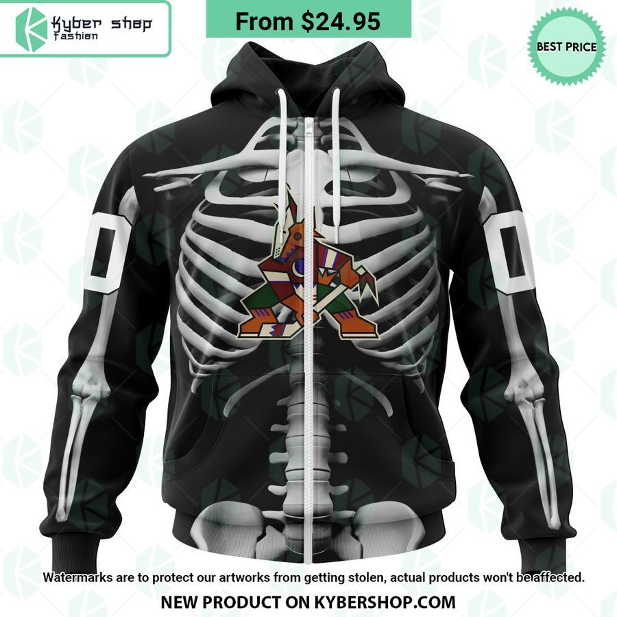 NHL Arizona Coyotes Skeleton Costume Halloween CUSTOM Hoodie