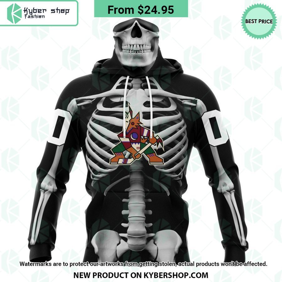 NHL Arizona Coyotes Skeleton Costume Halloween CUSTOM Hoodie