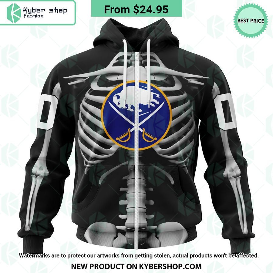 NHL Buffalo Sabres Skeleton Costume Halloween CUSTOM Hoodie