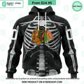 NHL Chicago Blackhawks Skeleton Costume Halloween CUSTOM Hoodie