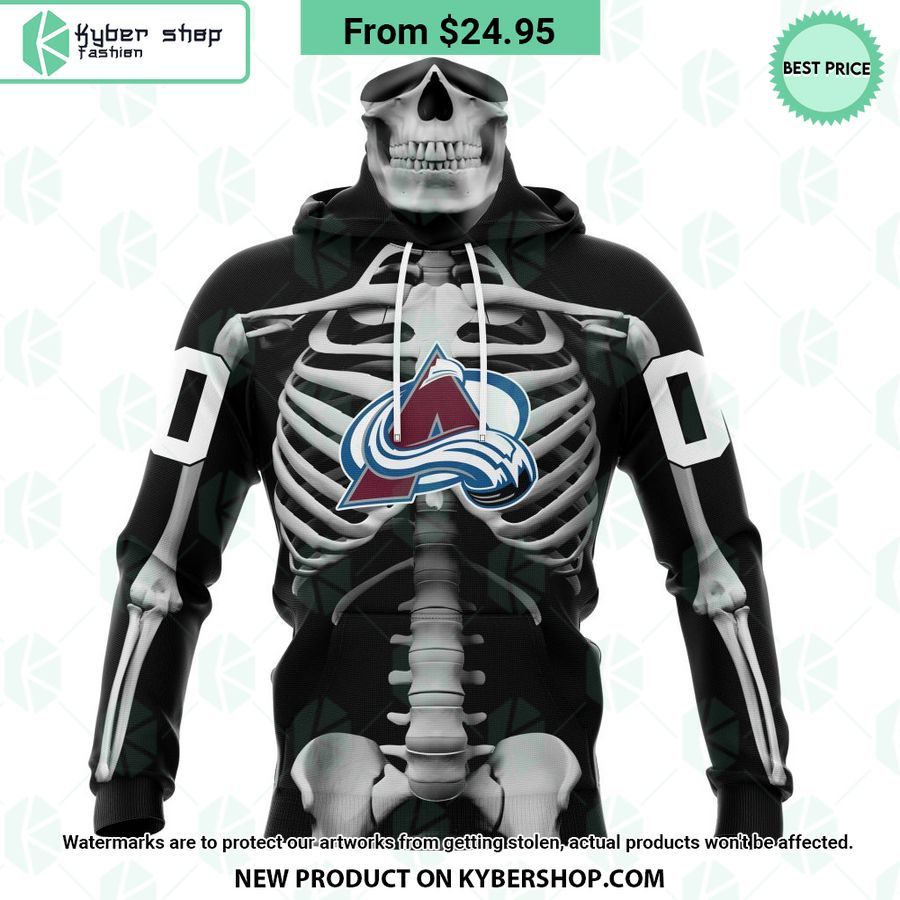 NHL Colorado Avalanche Skeleton Costume Halloween CUSTOM Hoodie