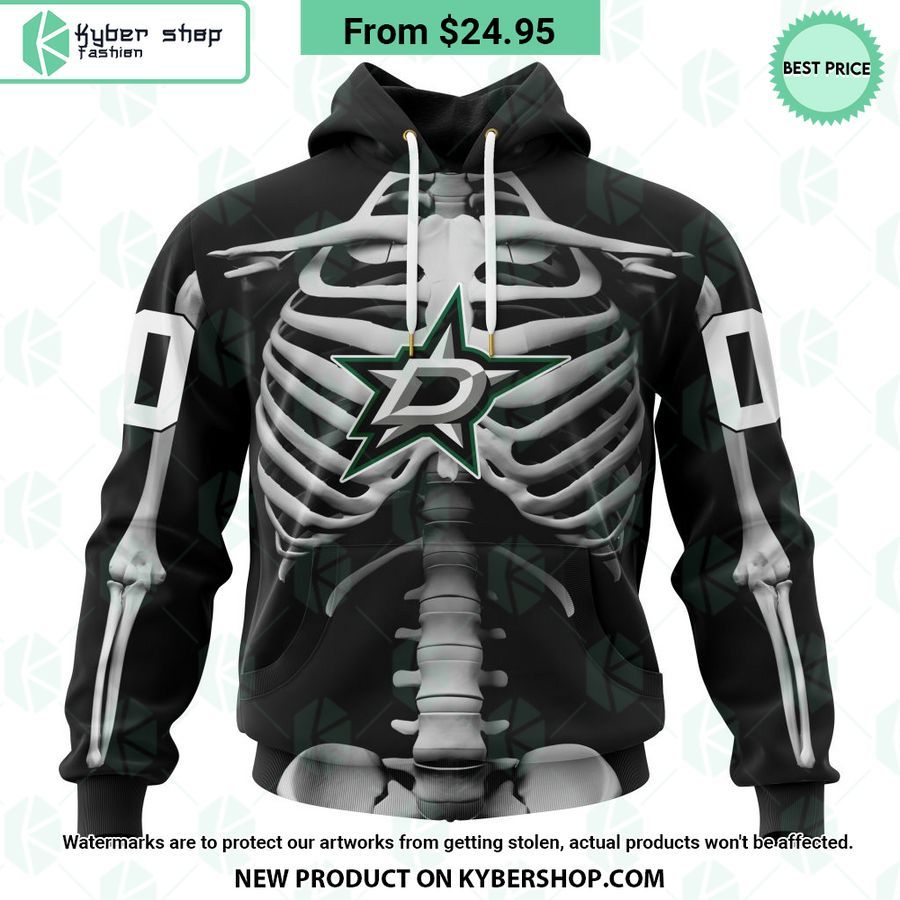 NHL Dallas Stars Skeleton Costume Halloween CUSTOM Hoodie
