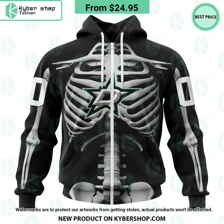 NHL Dallas Stars Skeleton Costume Halloween CUSTOM Hoodie