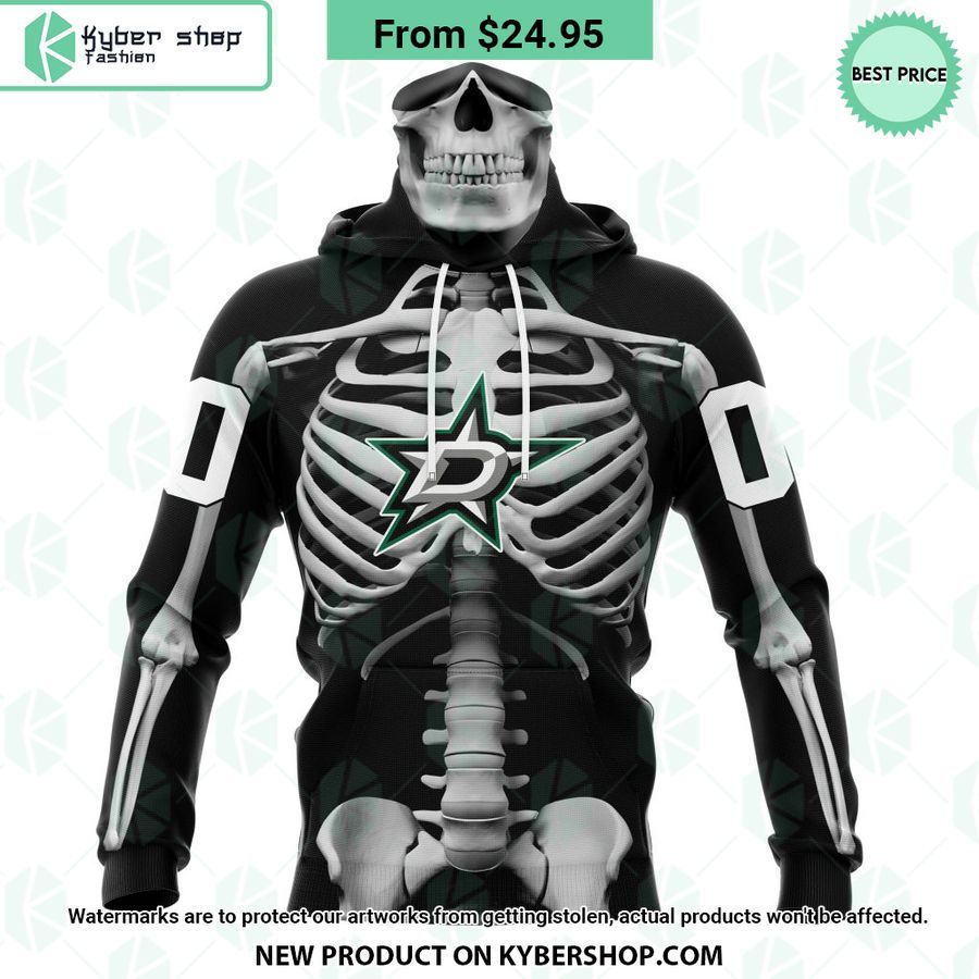 NHL Dallas Stars Skeleton Costume Halloween CUSTOM Hoodie