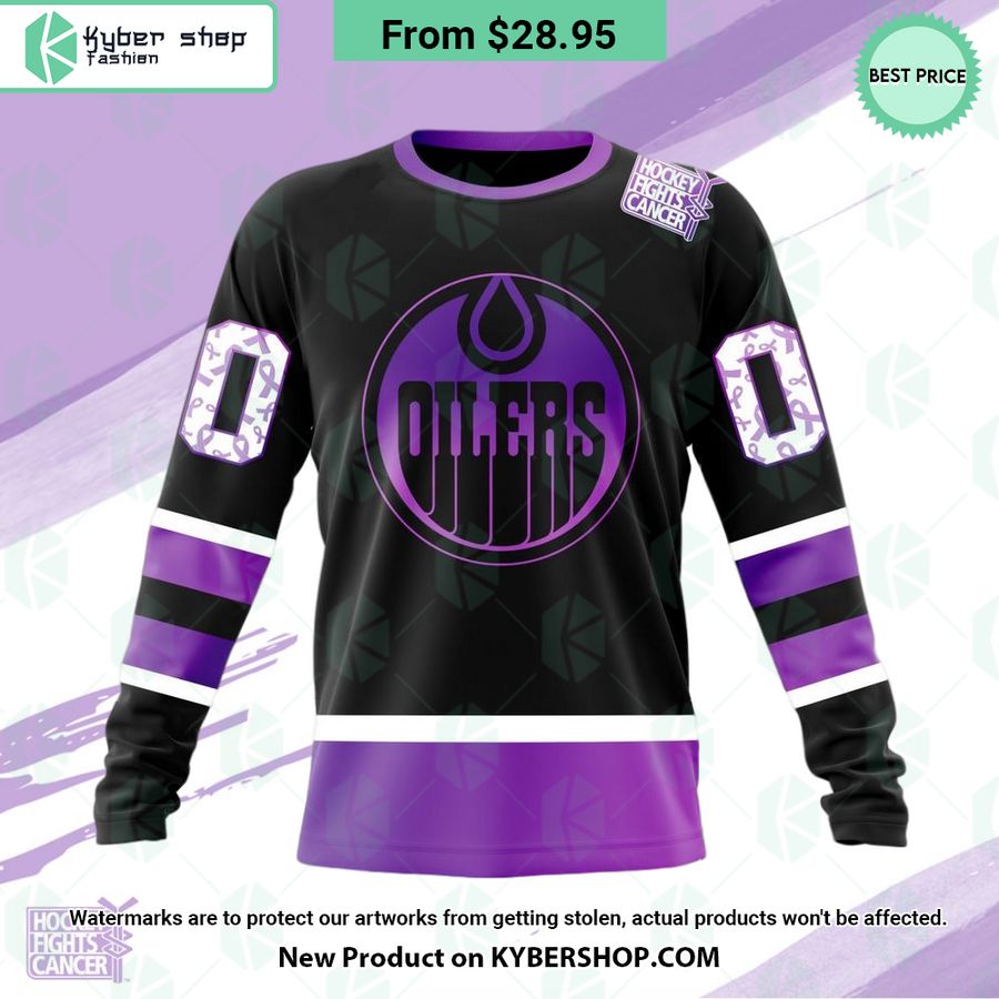 NHL Edmonton Oilers Hockey Fights Cancer Hoodie