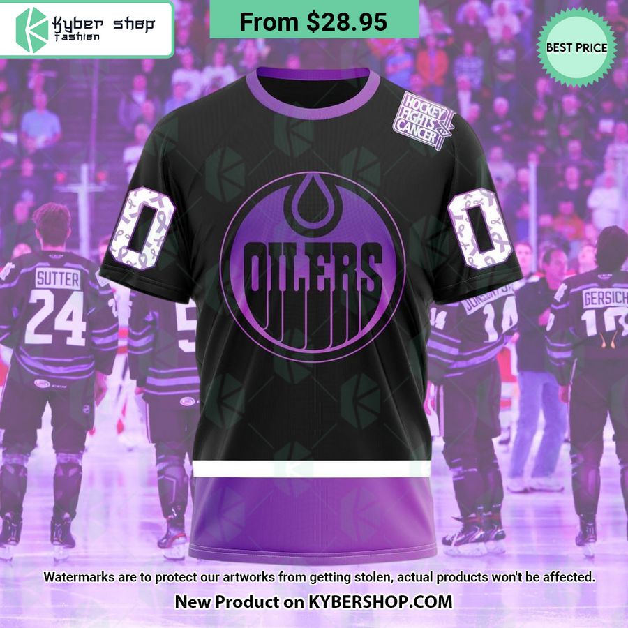 NHL Edmonton Oilers Hockey Fights Cancer Hoodie
