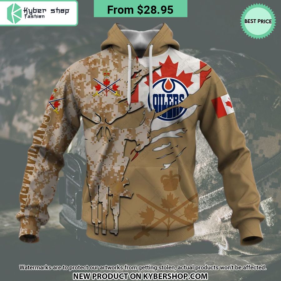 NHL Edmonton Oilers Marine Corps Camo CUSTOM Hoodie