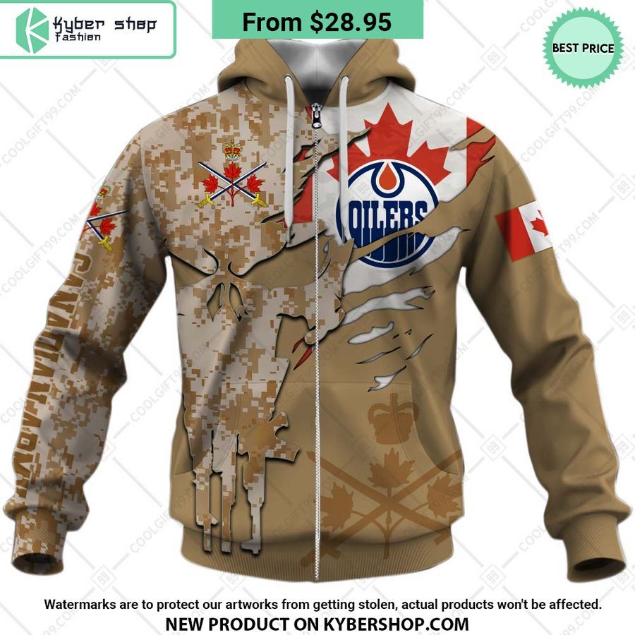 NHL Edmonton Oilers Marine Corps Camo CUSTOM Hoodie