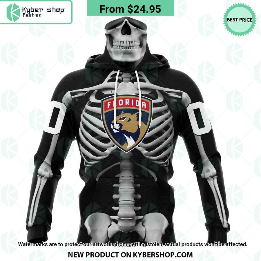 NHL Florida Panthers Skeleton Costume Halloween CUSTOM Hoodie