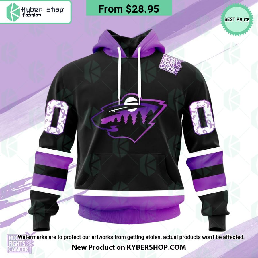 NHL Minnesota Wild Hockey Fights Cancer Hoodie